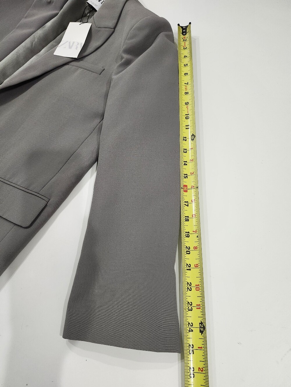 ZARA WOMAN LONGLINE STRAIGHT BLAZER JACKET GRAY Size Large New - Picture 6 of 8